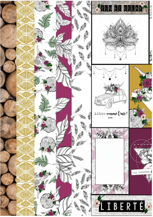 Papiers scrapbooking la bohème ça voulait dire ... Margaux création Papiers scrapbooking la bohème ça voulait dire ... Margaux création