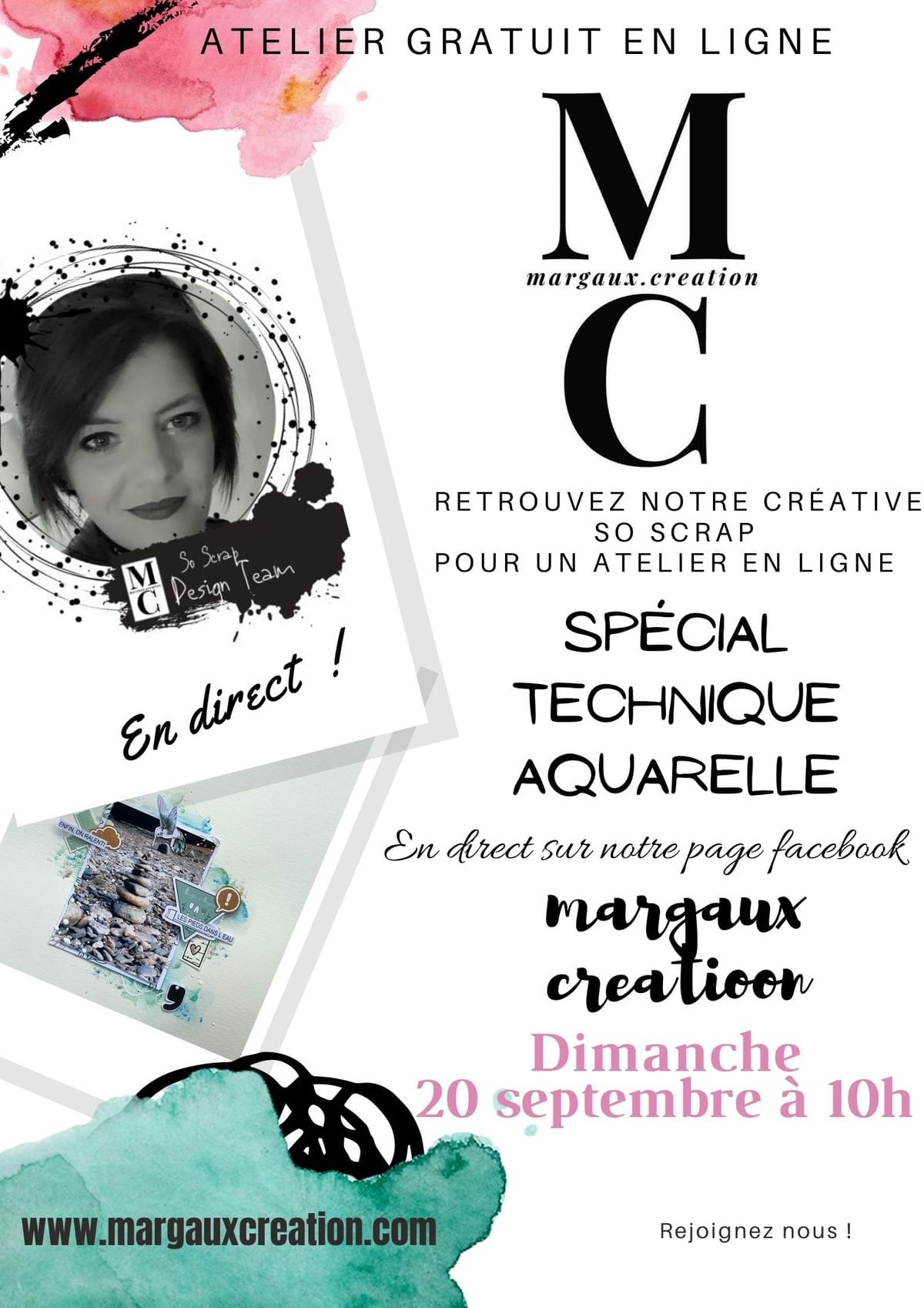atelier en ligne DT Margaux création - So scrap - aquarelle scrapbooking atelier en ligne DT Margaux création - So scrap - aquarelle scrapbooking