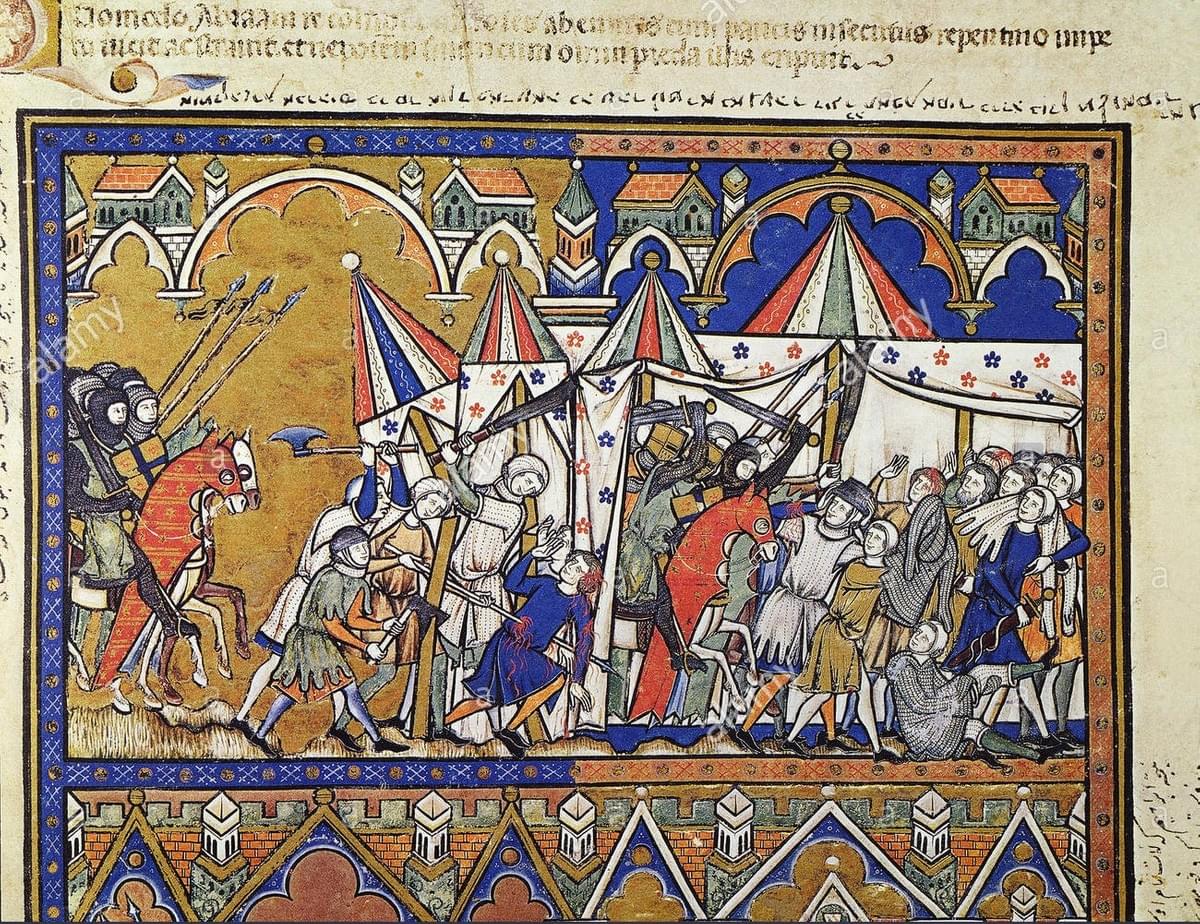 Fig. 1. Abraham Rescues Lot. Abraham and his companions rescue Lot (Genesis 14:14-15). French manuscript illumination, c1250. Granger Historical Picture Archive. Web. 27 September 2019. Fig. 1. Abraham Rescues Lot. Abraham and his companions rescue Lot (Genesis 14:14-15). French manuscript illumination, c1250. Granger Historical Picture Archive. Web. 27 September 2019.