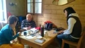 Serious planning meeting - lots of tea, maps, computers, phones... Serious planning meeting - lots of tea, maps, computers, phones...