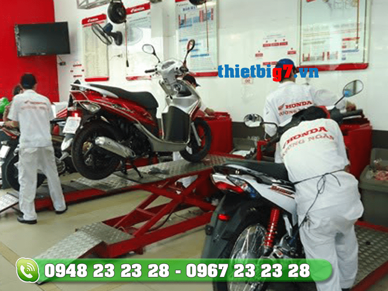 Bàn nâng xe máy được ứng dụng rộng rãi Bàn nâng xe máy được ứng dụng rộng rãi