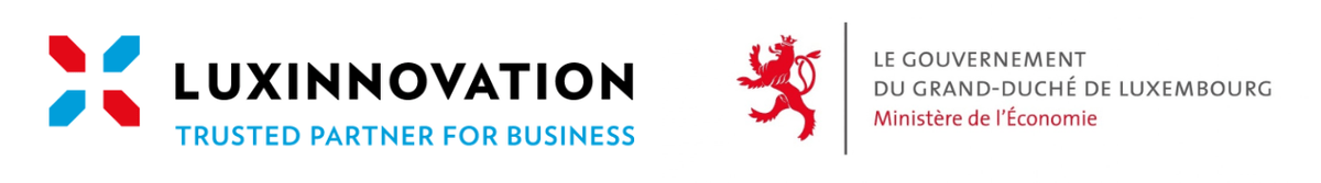 The logo of "Luxiinovation", the logo of "Ministry of Economy of Luxembourg"
