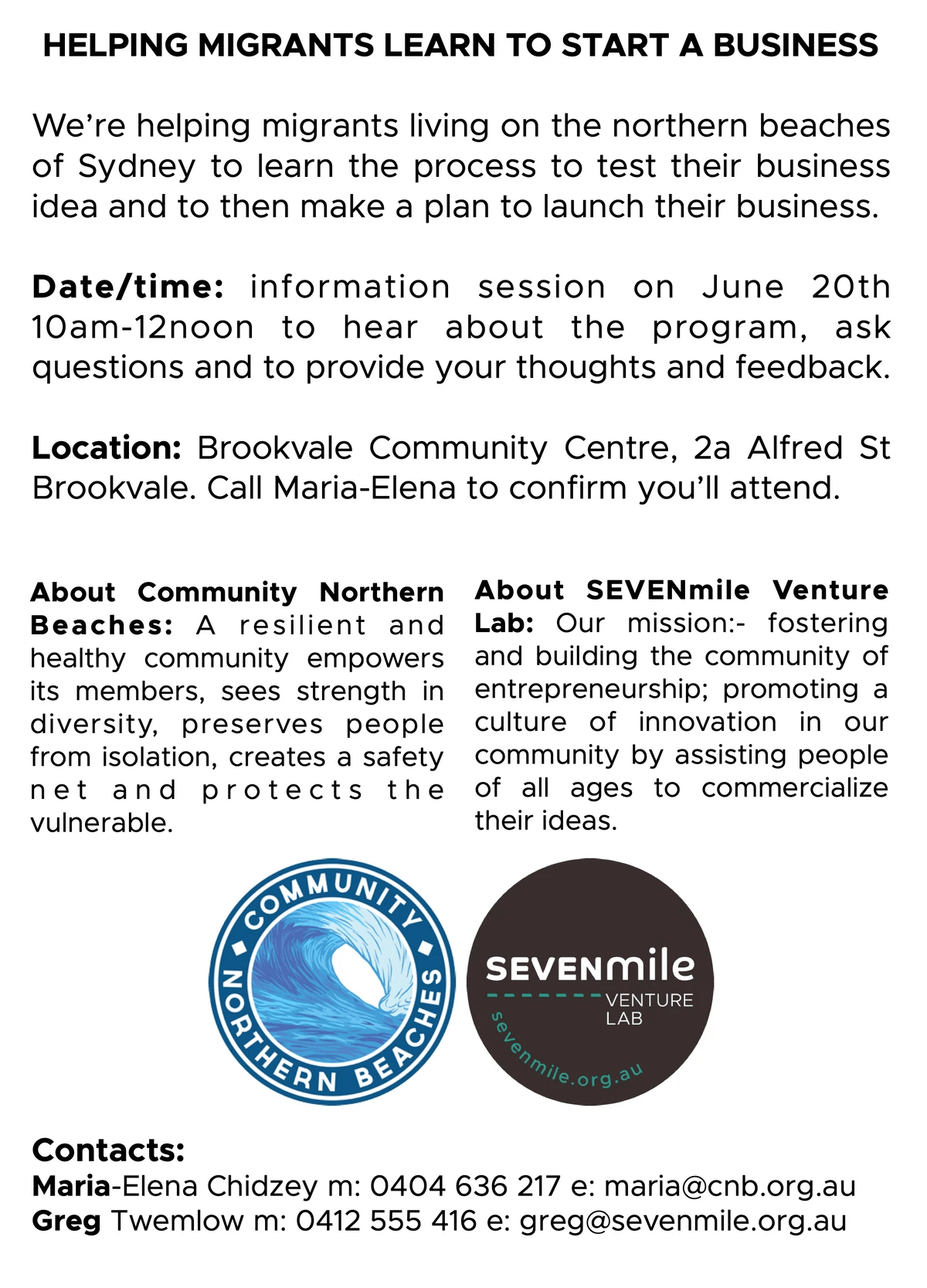 SEVENmile Venture Lab Tibetan migrant business seminar at Brookvale Community Center SEVENmile Venture Lab Tibetan migrant business seminar at Brookvale Community Center