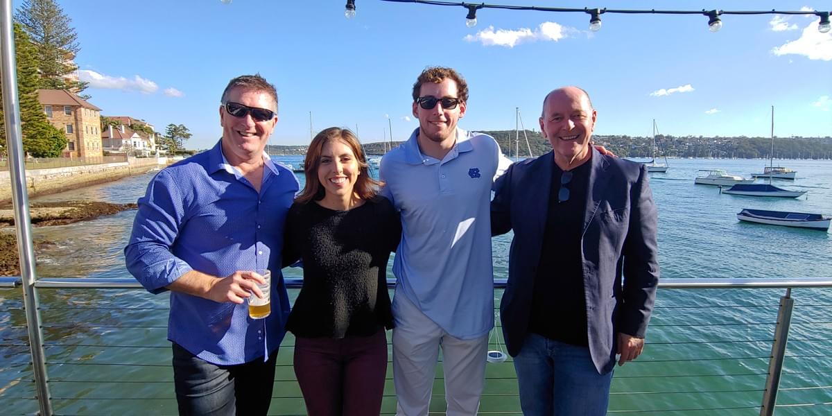 Adriana Facchina and Marshall Morris flanked by Mitchell Filby (left) and Greg Twemlow (right) Adriana Facchina and Marshall Morris flanked by Mitchell Filby (left) and Greg Twemlow (right)