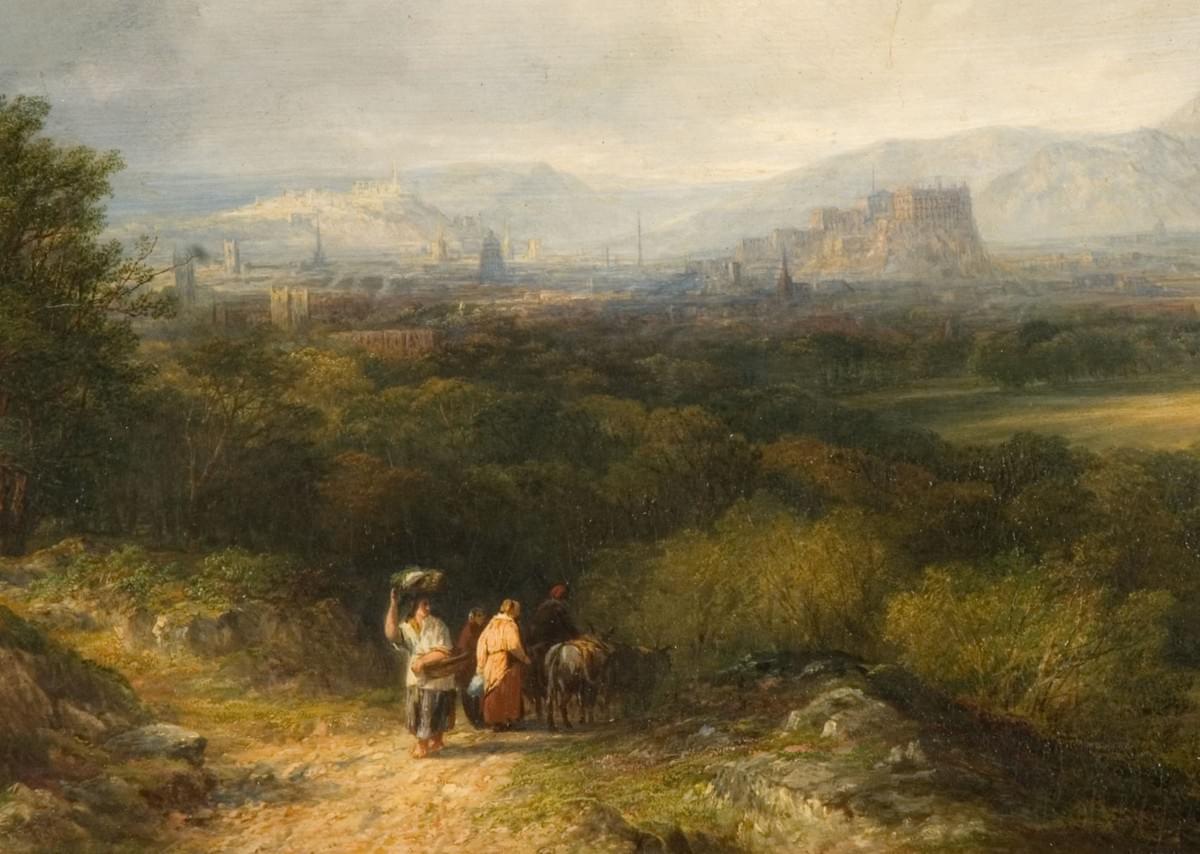 Detail from Edinburgh to Costorphine by Frederick Henry Halsahw 1804. Detail from Edinburgh to Costorphine by Frederick Henry Halsahw 1804.