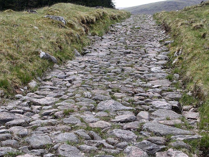An example of an 18th century military road by General Wade's near Melgarve below Corrieyairack Pass An example of an 18th century military road by General Wade's near Melgarve below Corrieyairack Pass