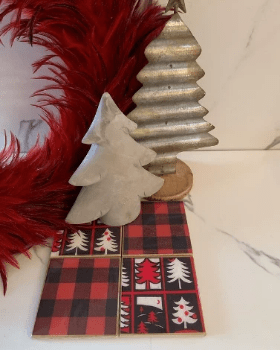 christmas red plaid coasters christmas red plaid coasters