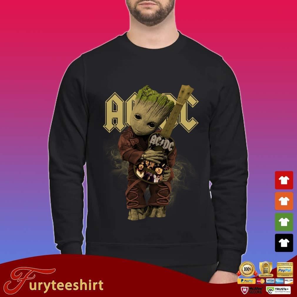 Baby Groot Hug Guitar Ac Dc Shirt