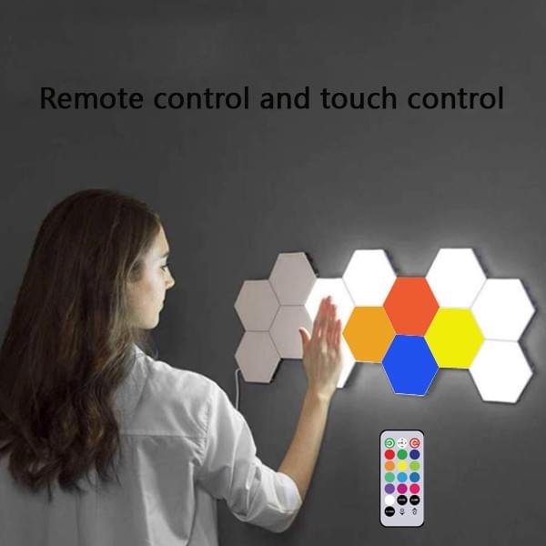Remote control all the hexagon lights at the same time. Remote control all the hexagon lights at the same time.