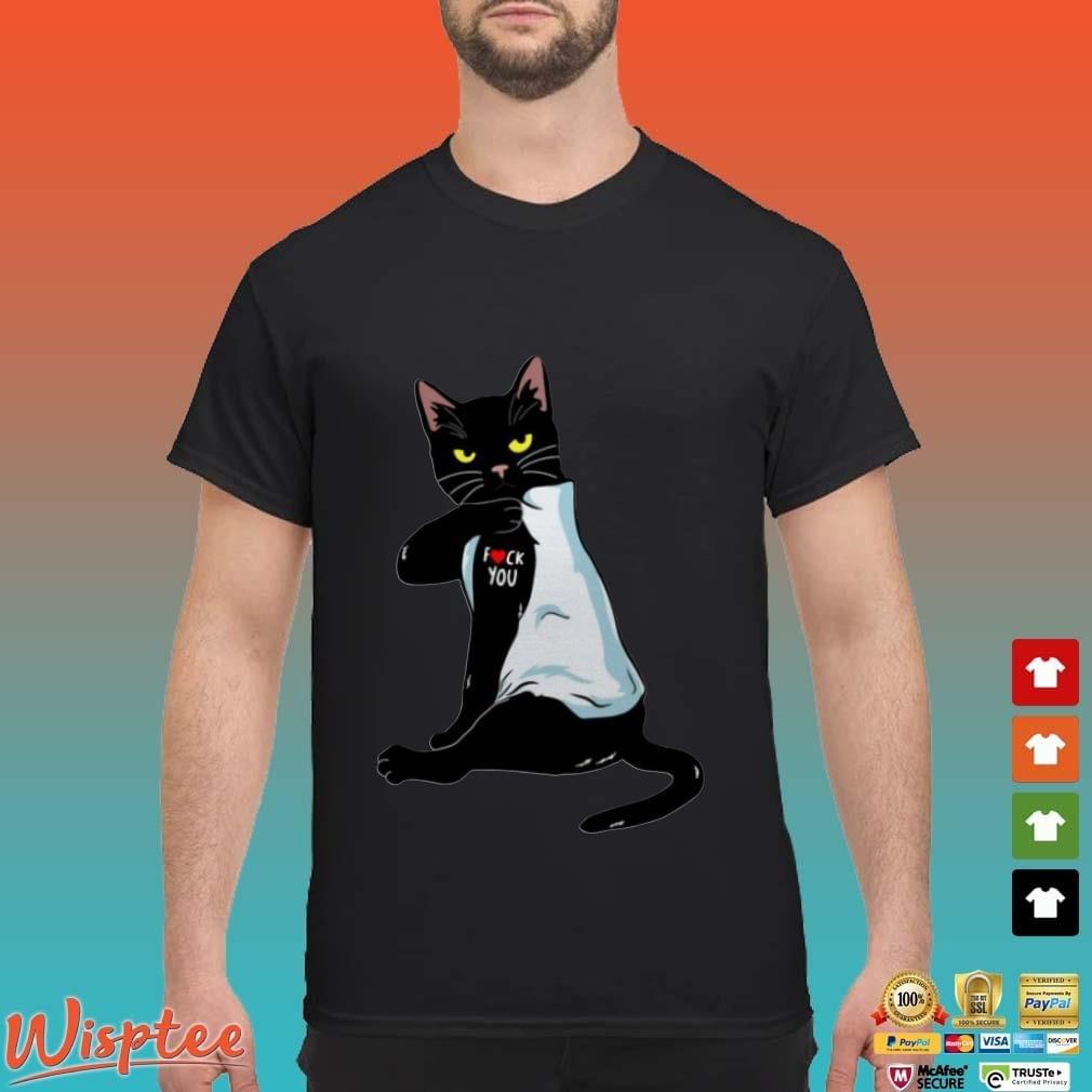 Wallpaper Black Cat Tattoo Fuck You Shirt Desktop Wallpaper