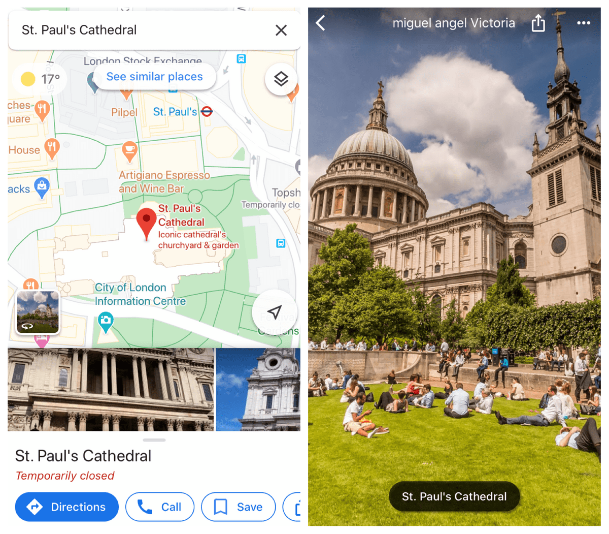 The example of how to use the panorama view in Google maps from the phone The example of how to use the panorama view in Google maps from the phone