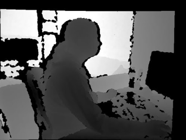 Exemple d'une carte de profondeur provenant d'une Kinect Exemple d'une carte de profondeur provenant d'une Kinect