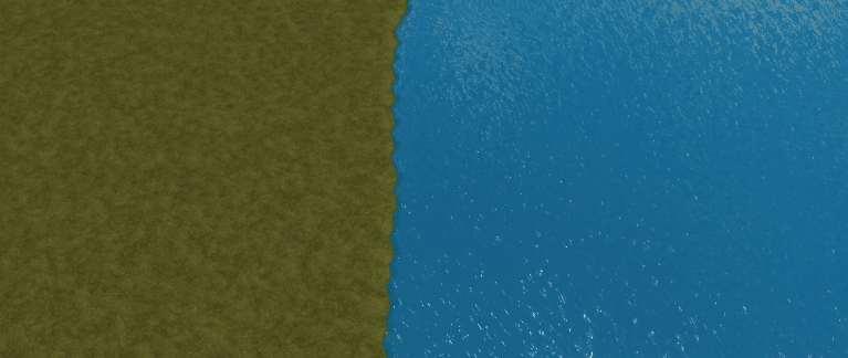 Screenshot of a terrain without de-tiling Screenshot of a terrain without de-tiling
