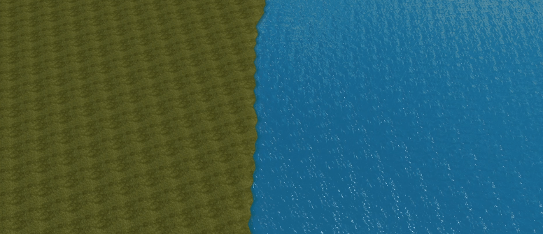 Screenshot of a terrain without de-tiling Screenshot of a terrain without de-tiling