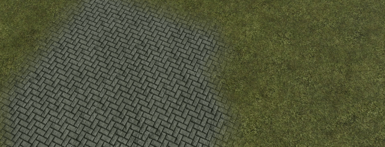 Screenshot of a terrain with basic blending Screenshot of a terrain with basic blending
