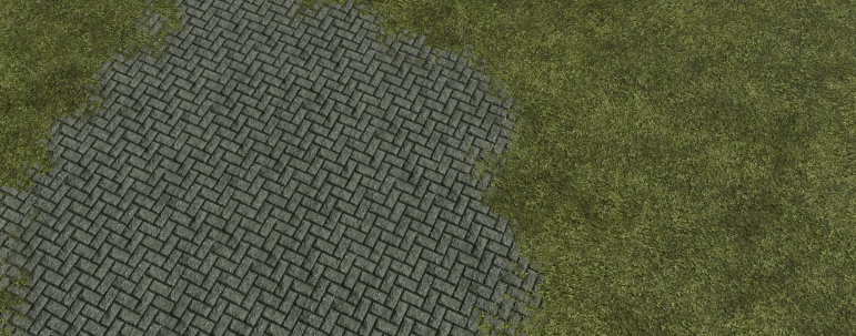 Screenshot of a terrain with heightmap blending Screenshot of a terrain with heightmap blending