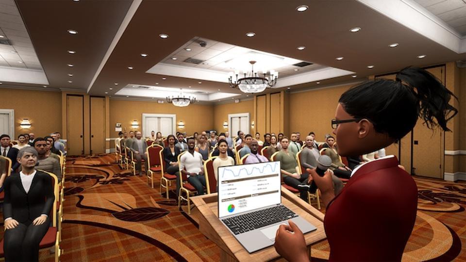 Ovation trains public speakers using VR. It even allows users to import their own slides. VIVE Ovation trains public speakers using VR. It even allows users to import their own slides. VIVE