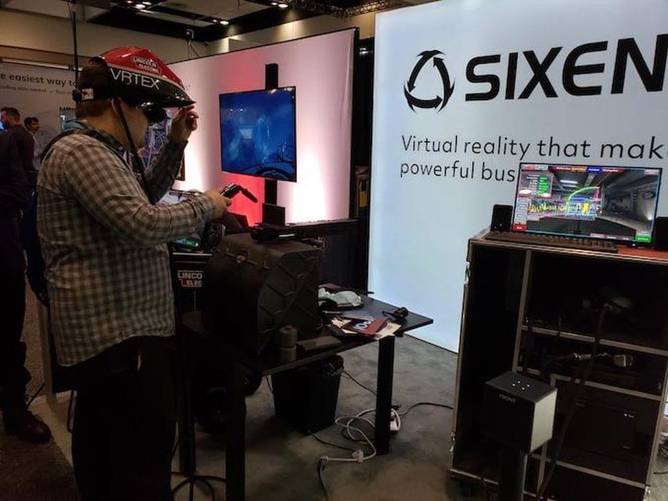Sixense was demoing Lincoln Electric's Welding Simulator. Training and simulation are the killer apps of VR. SIXENSE Sixense was demoing Lincoln Electric's Welding Simulator. Training and simulation are the killer apps of VR. SIXENSE