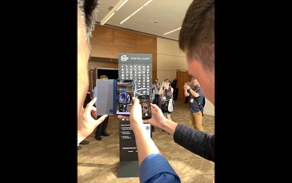 Using Web XR, AWE 19 attendees could explore different portals without an app. CHARLIE FINK Using Web XR, AWE 19 attendees could explore different portals without an app. CHARLIE FINK