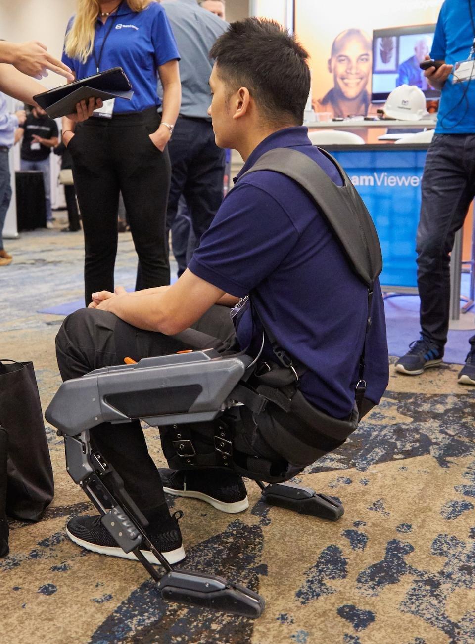 The Astride exoskeletion is built to reduce fatigue and injury to frontline workers. JASON GILMORE The Astride exoskeletion is built to reduce fatigue and injury to frontline workers. JASON GILMORE