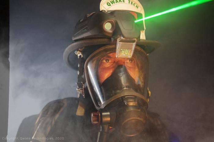 Firefighter guided by AR HMD from Quake Technologies. Qwake Technologies Firefighter guided by AR HMD from Quake Technologies. Qwake Technologies