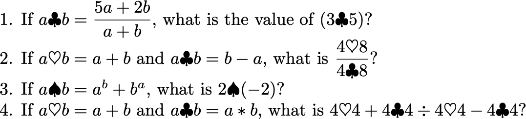 Substitution Arithmetic - Practice Problems Substitution Arithmetic - Practice Problems