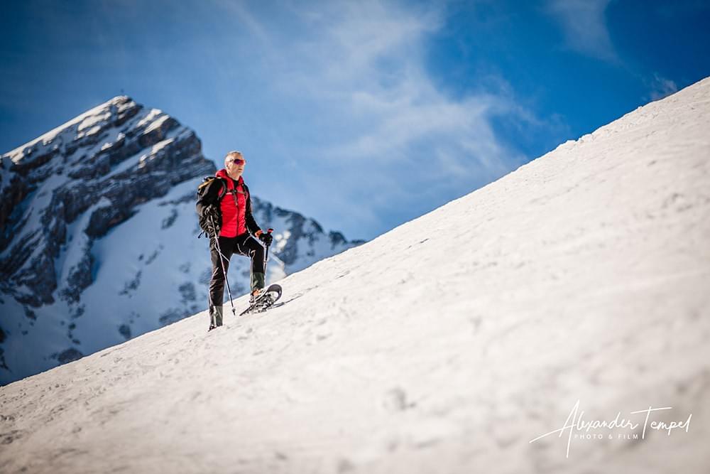 Fotoproduktion Hamburg, Schneeschuhwandern Zugspitze, Fotograf Alexander Tempel Fotoproduktion Hamburg, Schneeschuhwandern Zugspitze, Fotograf Alexander Tempel