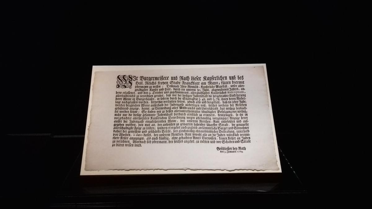 Eine Urkunde aus dem Jüdischen Museum in Frankfurt/Main Eine Urkunde aus dem Jüdischen Museum in Frankfurt/Main