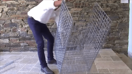 Turn the basket upside down and repeat the process on the second end piece. Turn the basket upside down and repeat the process on the second end piece.