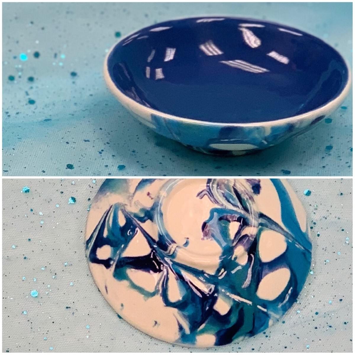 Trinket bowl with marbling technique Trinket bowl with marbling technique