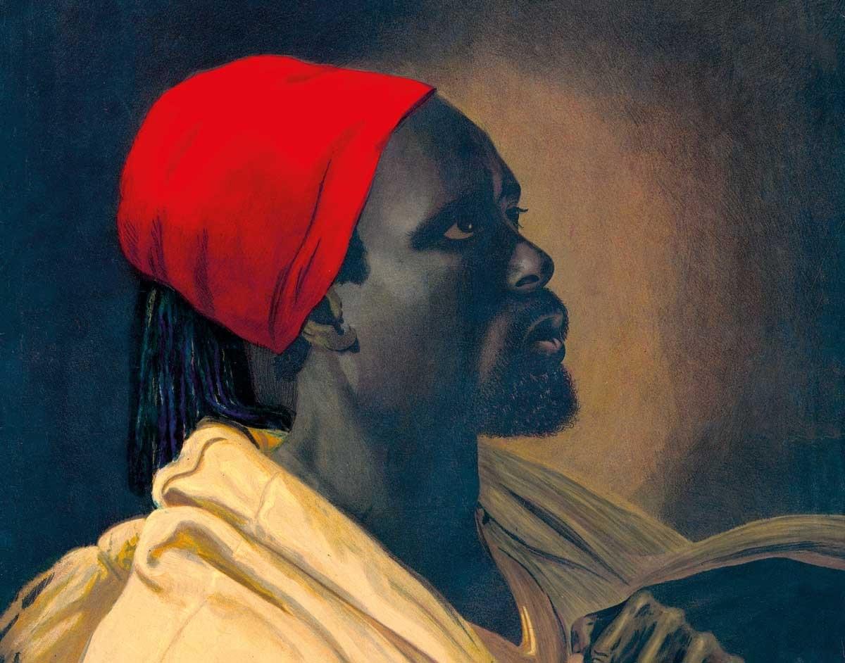 O dirigente político e militar da primeira fase da revolução de São Domingos, preso na França: Toussaint Louvertures. O dirigente político e militar da primeira fase da revolução de São Domingos, preso na França: Toussaint Louvertures.