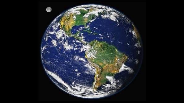 Planet Earth and the Moon seen from space. Planet Earth and the Moon seen from space.