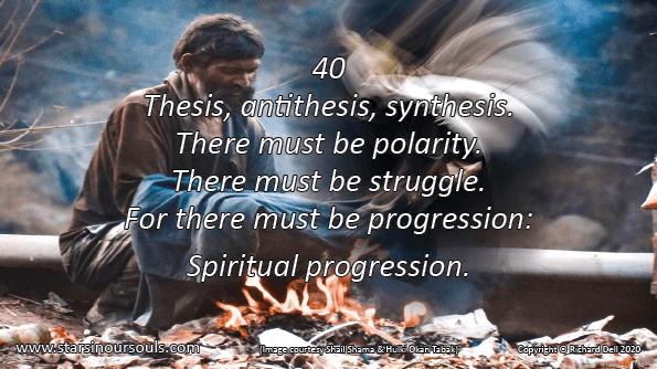 A bearded man crouches over a small fire. There is struggle on his face, and from out of the fire there appears spirit. A bearded man crouches over a small fire. There is struggle on his face, and from out of the fire there appears spirit.