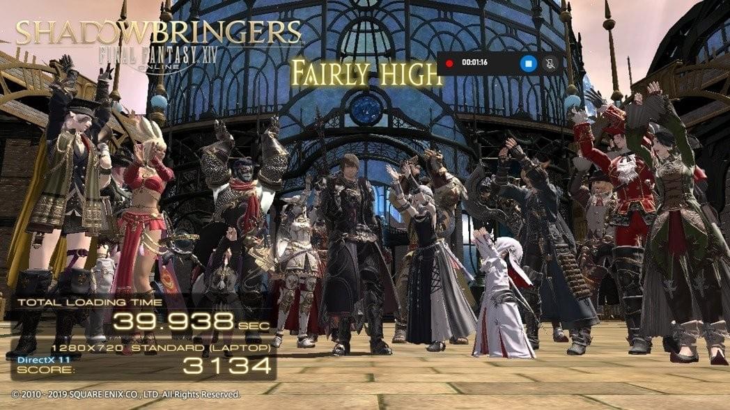 FINAL FANTASY XIV: Shadowbringers Benchmark採720P、標準設定,拿下3,134分及Fairly High評分。 彭子豪/攝影 FINAL FANTASY XIV: Shadowbringers Benchmark採720P、標準設定,拿下3,134分及Fairly High評分。 彭子豪/攝影