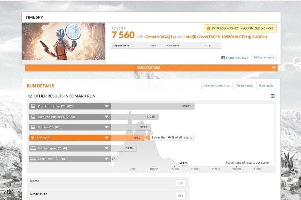 3D Mark Time Spy 1.0為7,560分,領先市售64%電腦系統。 彭子豪/攝影 3D Mark Time Spy 1.0為7,560分,領先市售64%電腦系統。 彭子豪/攝影