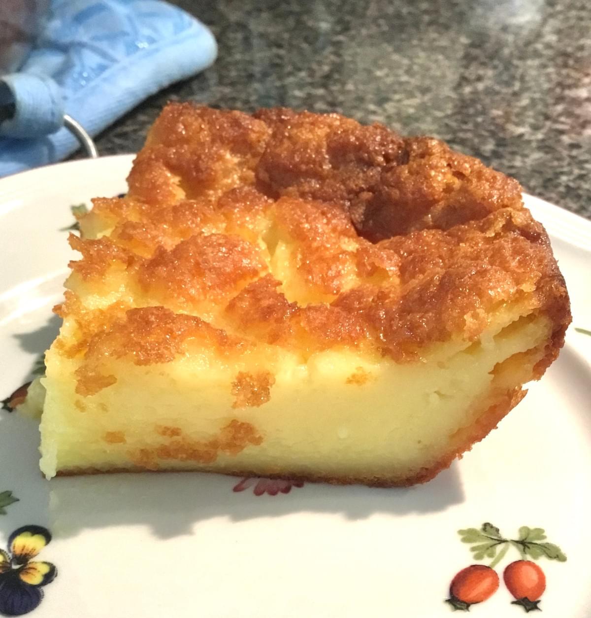 Butter Mochi on plate Butter Mochi on plate