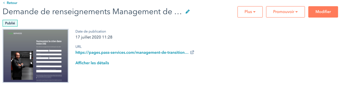 Bouton de création de campagne publicitaire dans une page de destination Hubspot Bouton de création de campagne publicitaire dans une page de destination Hubspot