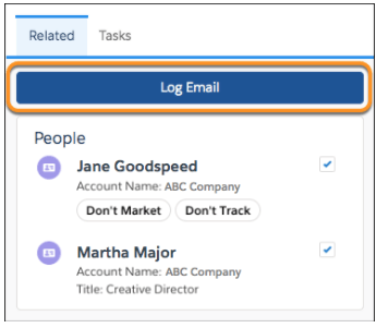 Enregistrement manuel d'un enregistrement Salesforce dans Einstein Activity Capture Enregistrement manuel d'un enregistrement Salesforce dans Einstein Activity Capture