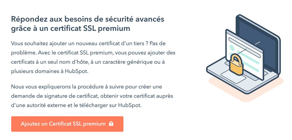 Module complémentaire Hubspot SSL premium Module complémentaire Hubspot SSL premium