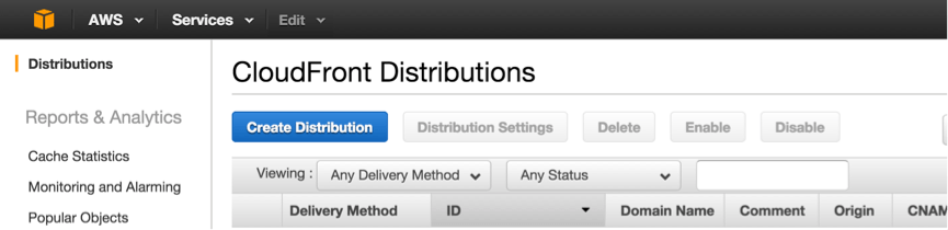 CDN AWS CloudFront liste des distributions CDN AWS CloudFront liste des distributions