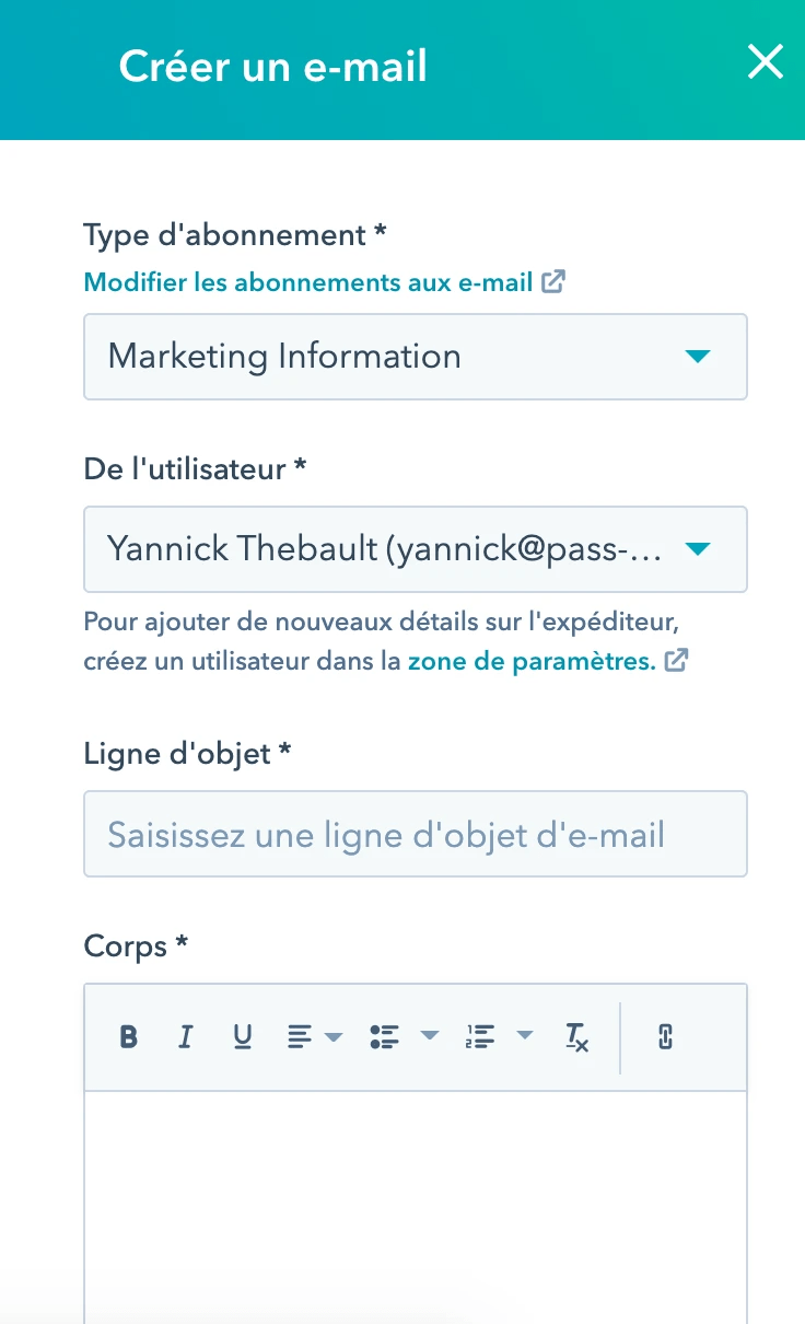 Edition email de suivi Edition email de suivi