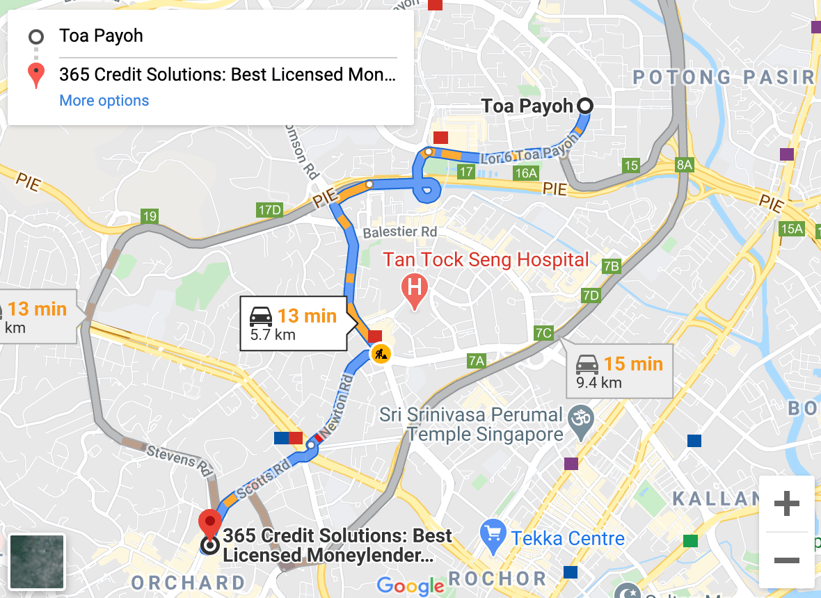 Direction from Toa Payoh to nearest 365 Credit Direction from Toa Payoh to nearest 365 Credit