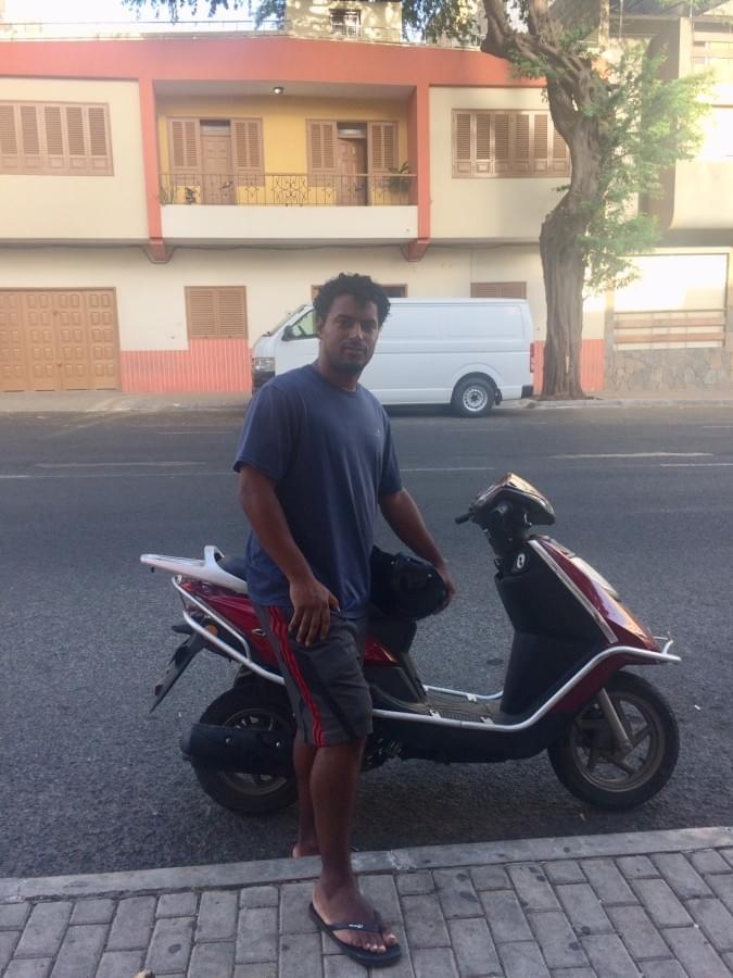 On my scooter in Mindelo On my scooter in Mindelo