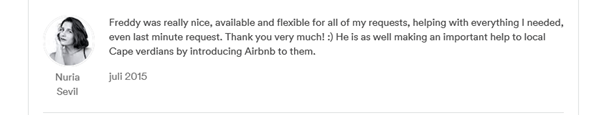 Airbnb review for Freddy and Elzo in mindelo Airbnb review for Freddy and Elzo in mindelo