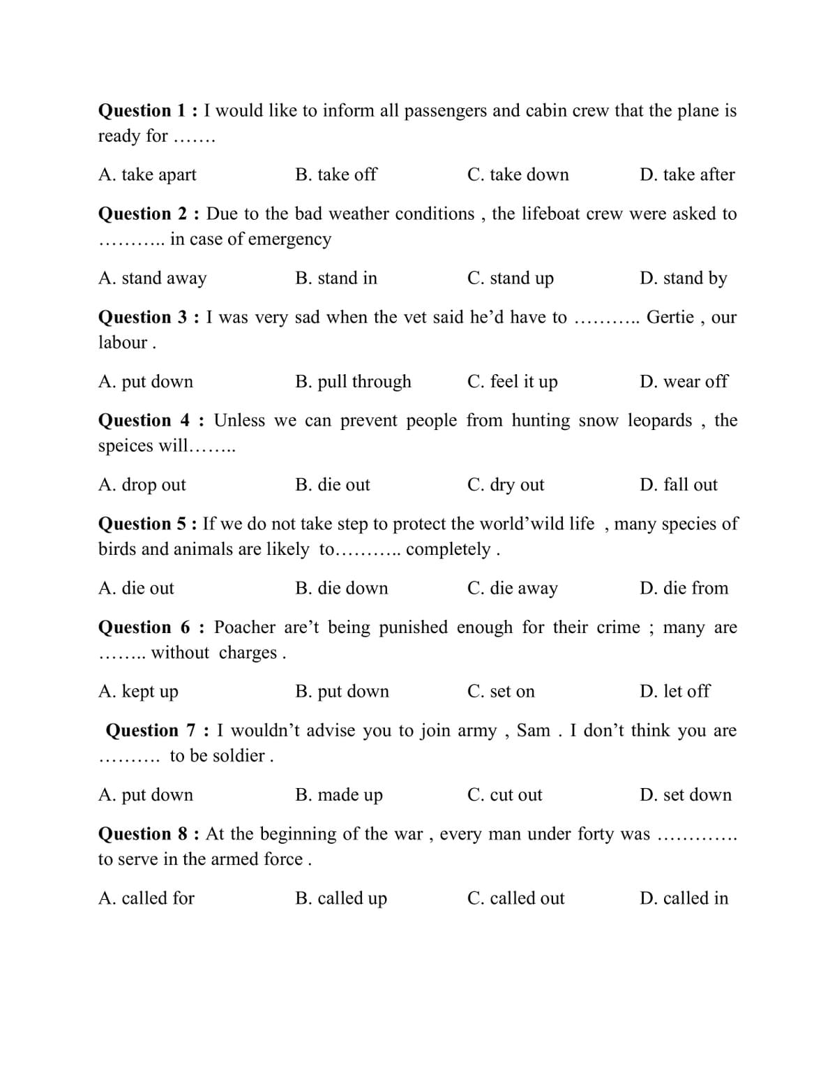 Hướng dẫn từ A đến Z dạng bài IDIOMS & PHRASAL VERBS trong Tiếng Anh THPT Quốc Gia Hướng dẫn từ A đến Z dạng bài IDIOMS & PHRASAL VERBS trong Tiếng Anh THPT Quốc Gia