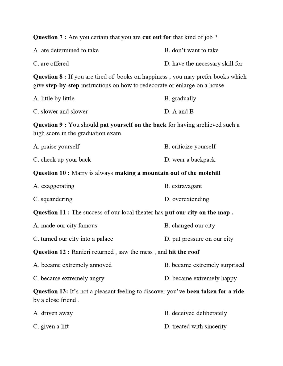 Hướng dẫn từ A đến Z dạng bài IDIOMS & PHRASAL VERBS trong Tiếng Anh THPT Quốc Gia Hướng dẫn từ A đến Z dạng bài IDIOMS & PHRASAL VERBS trong Tiếng Anh THPT Quốc Gia