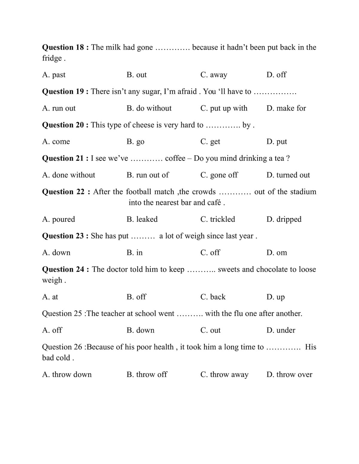 Hướng dẫn từ A đến Z dạng bài IDIOMS & PHRASAL VERBS trong Tiếng Anh THPT Quốc Gia Hướng dẫn từ A đến Z dạng bài IDIOMS & PHRASAL VERBS trong Tiếng Anh THPT Quốc Gia