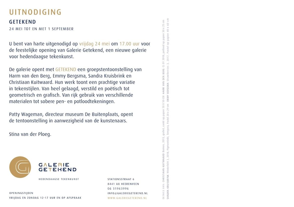 Galerie Getekend - tentoonstelling GETEKEND uitnodiging Galerie Getekend - tentoonstelling GETEKEND uitnodiging