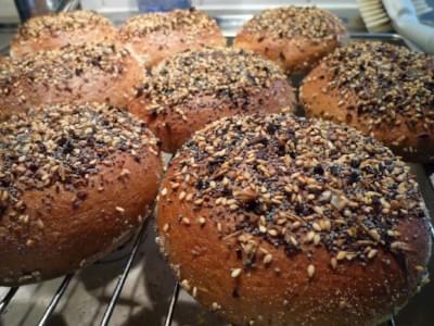 Bagels à la farine de malt et aux drêches de Gitane Bagels à la farine de malt et aux drêches de Gitane
