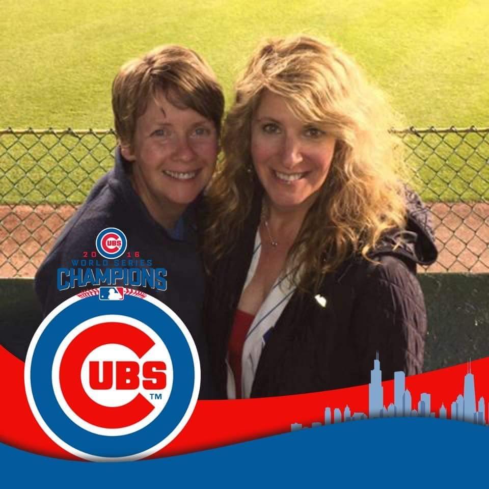 A photo of me (left) with Melodie (right) keeping the tradition alive at Wrigley Stadium A photo of me (left) with Melodie (right) keeping the tradition alive at Wrigley Stadium